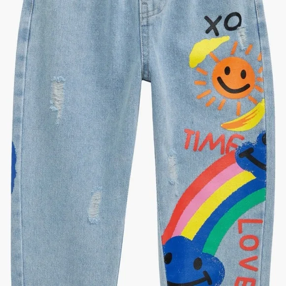 Lola + The Boys Colorful Graphic Kids Jeans - Picture 3 of 4